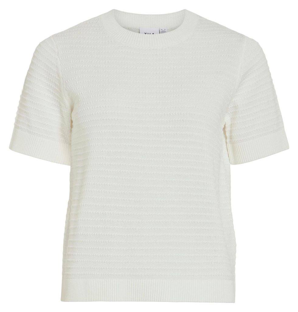 VILA Bequemer Strickpullover Rundhalsausschnitt Kurzarm Größe: S