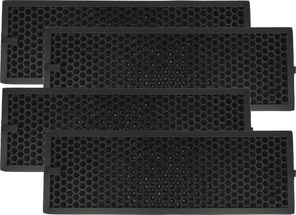 vhbw 4x Aktivkohlefilter kompatibel mit Braun Scan & Clean BFD104BE, Scan & Clean BFD104BE2 Luftreiniger - Luftfilter Schwarz
