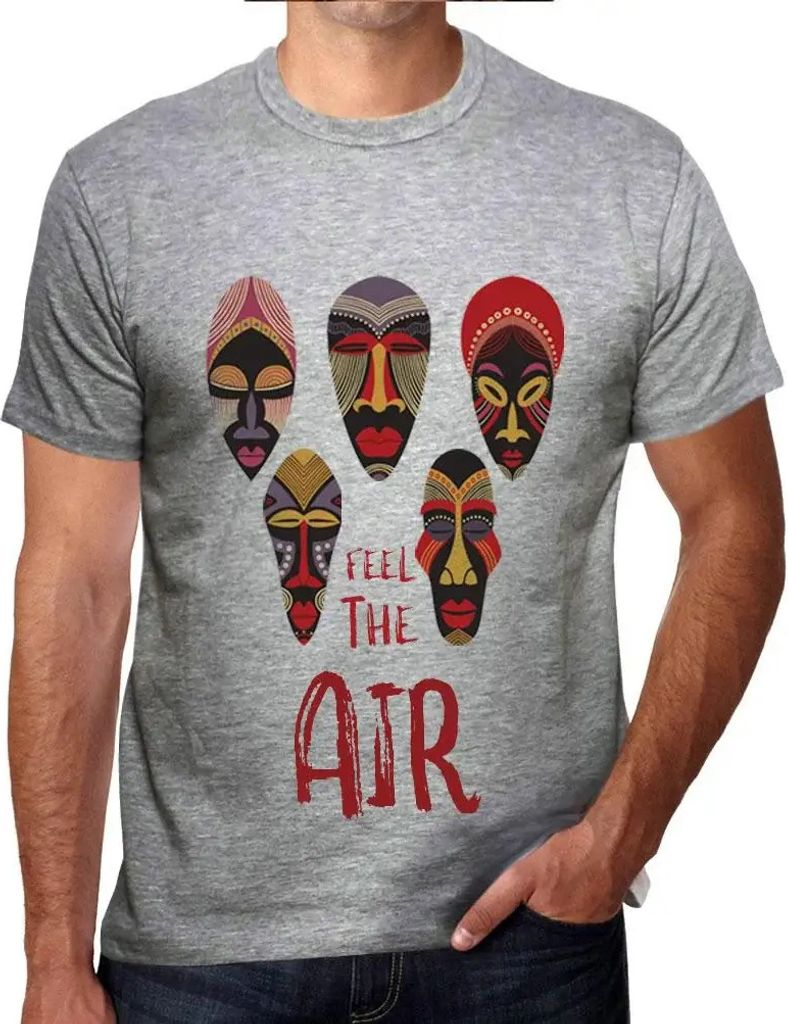 Herren Grafik T-Shirt Eingeborene spüren die Luft – Native Feel The Air – Öko-Verantwortlich Vintage Jahrgang Kurzarm Lustige Druck Geburtstag