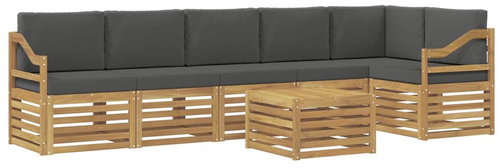 vidaXL Outdoor-Sofagarnitur 7 pcs Weiß und Anthrazit 59 x 59 x 37 cm