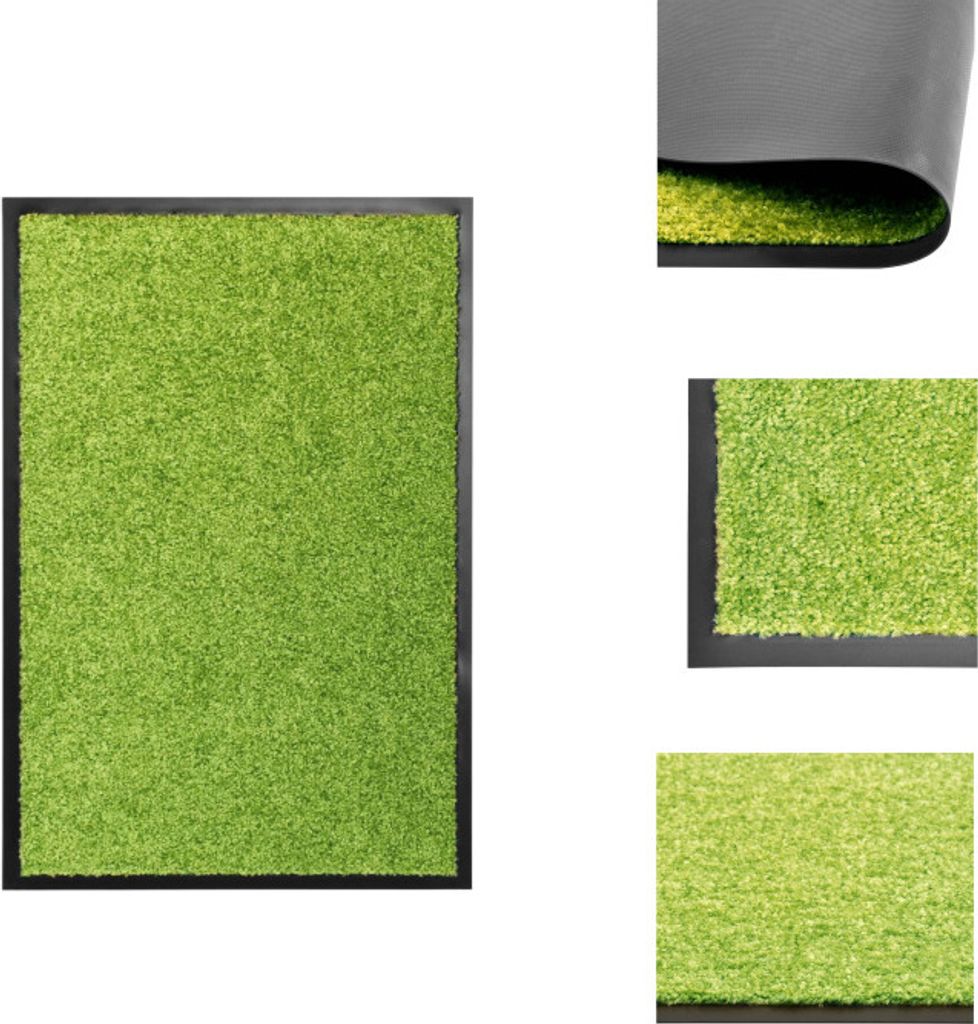 vidaXL Fußmatte Waschbar Grün 40x60 cm - Fußmatten