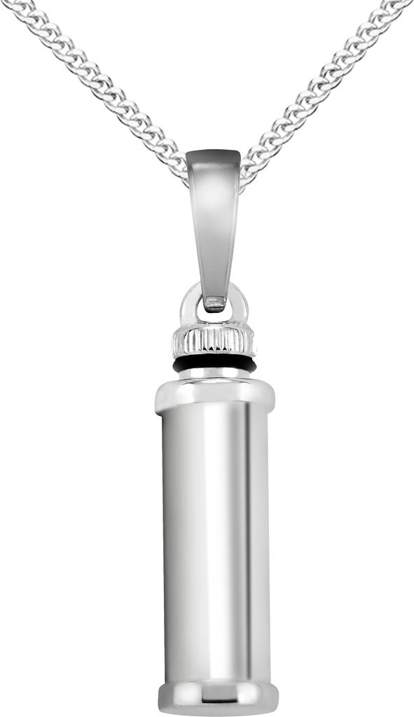 Anhänger für Asche oder kleine Andenken zum Befüllen Anhänger aus 925 Silber + Kette 45 cm