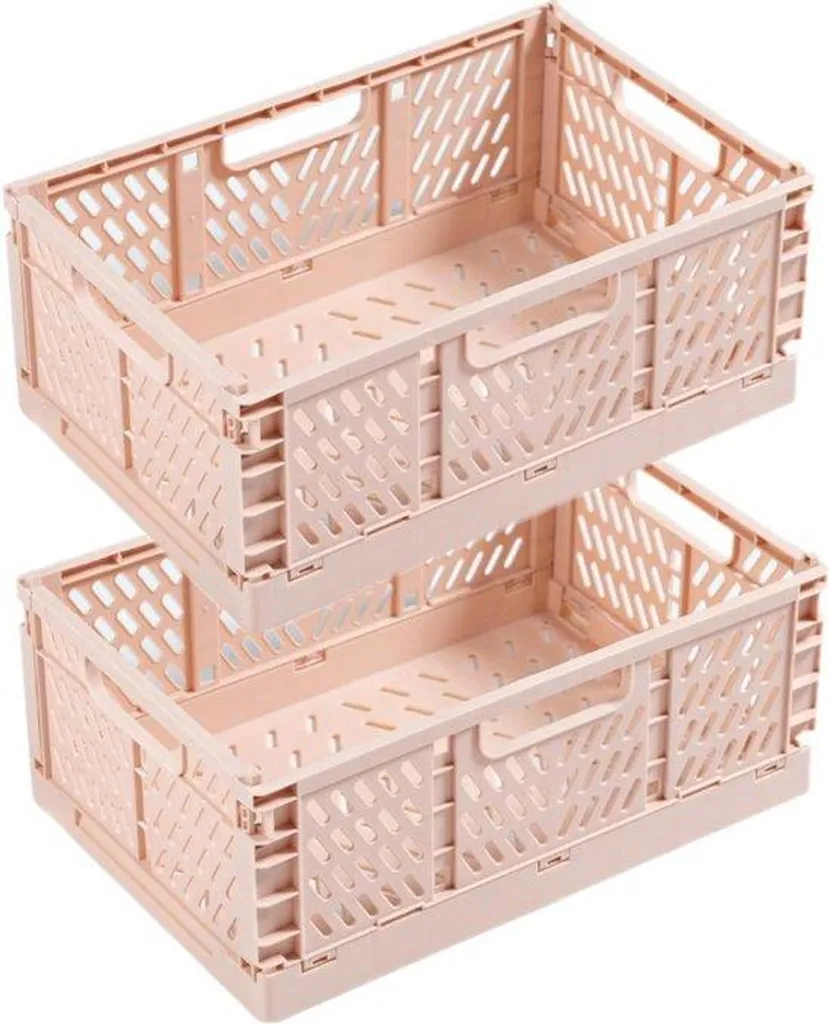 Dites stop au désordre avec cette boîte pliante rose de 43x29x17 cm