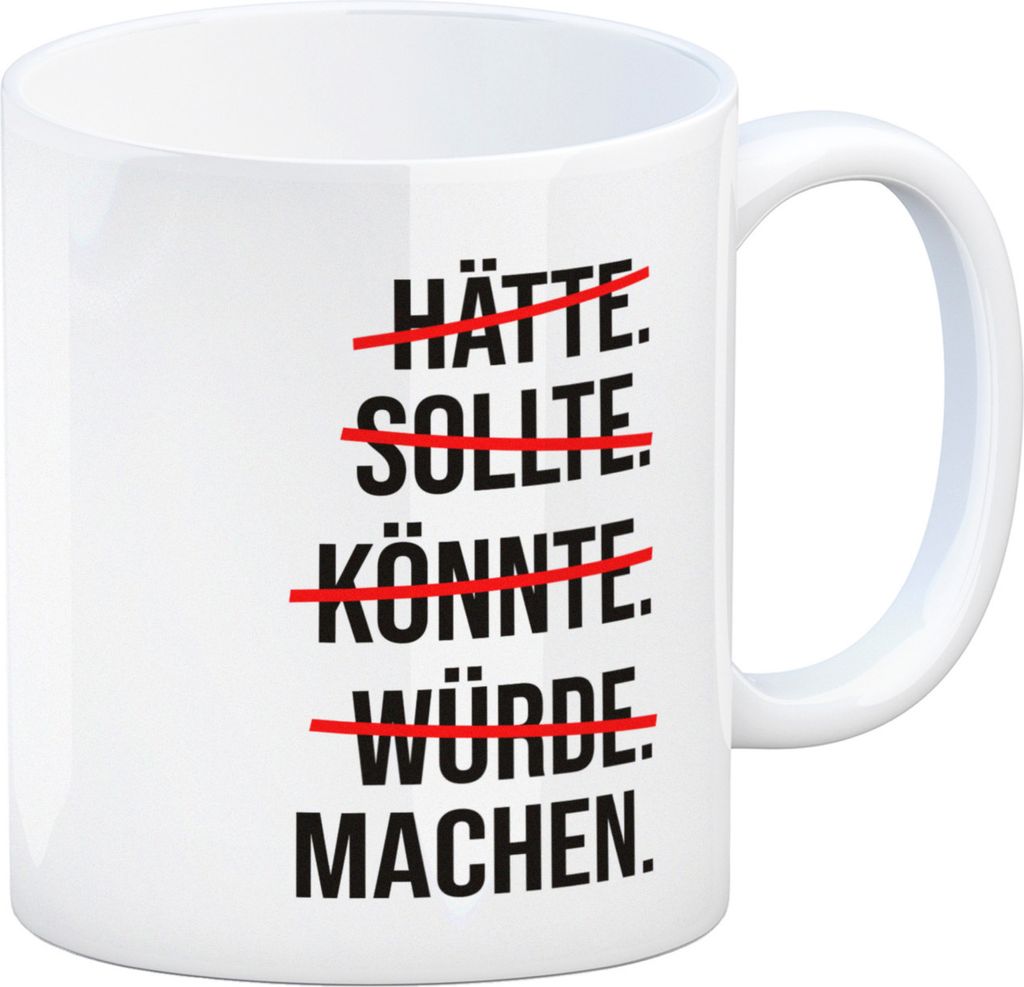 Motivation Kaffeebecher mit lustigem Motiv Produktbild 