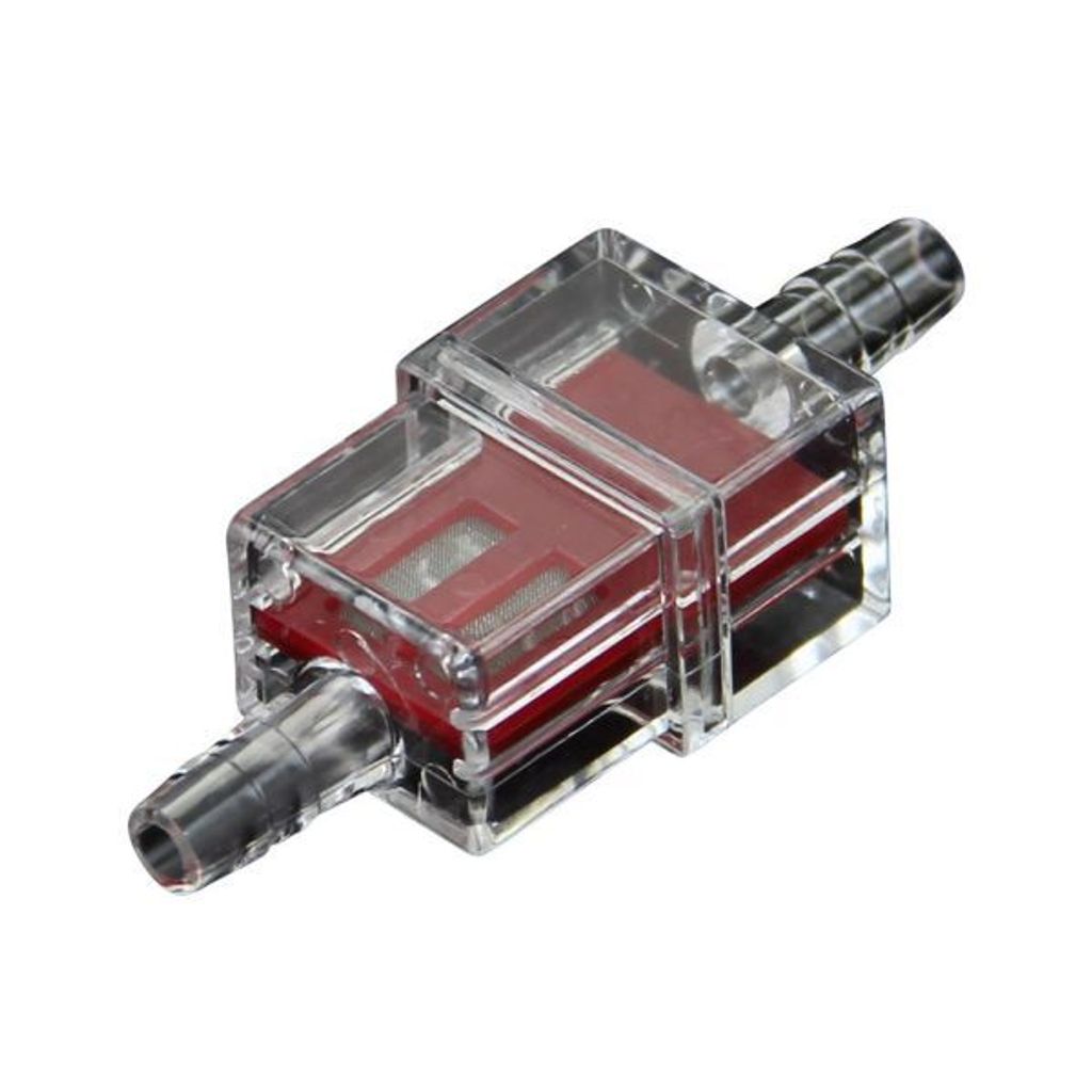 Benzinfilter Kraftstofffilter quadratisch rot 6mm für Mofa Moped Roller