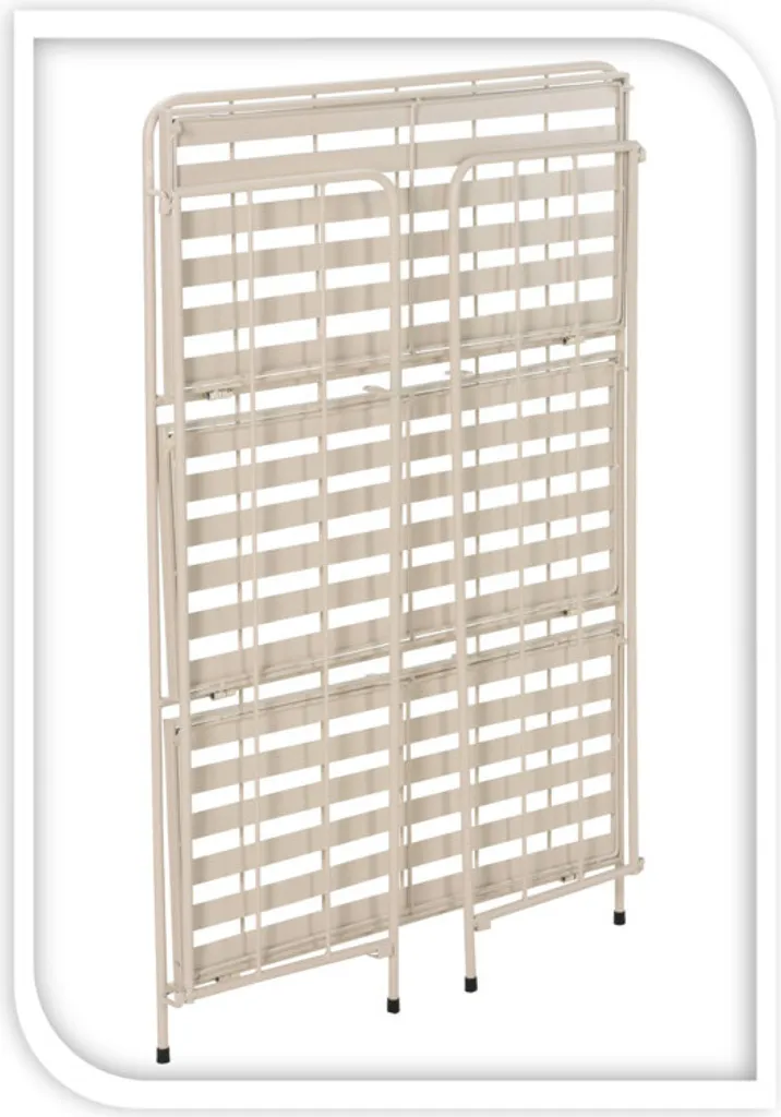 Support fleurs 3 étages en métal beige robuste - Design gain de place - 2