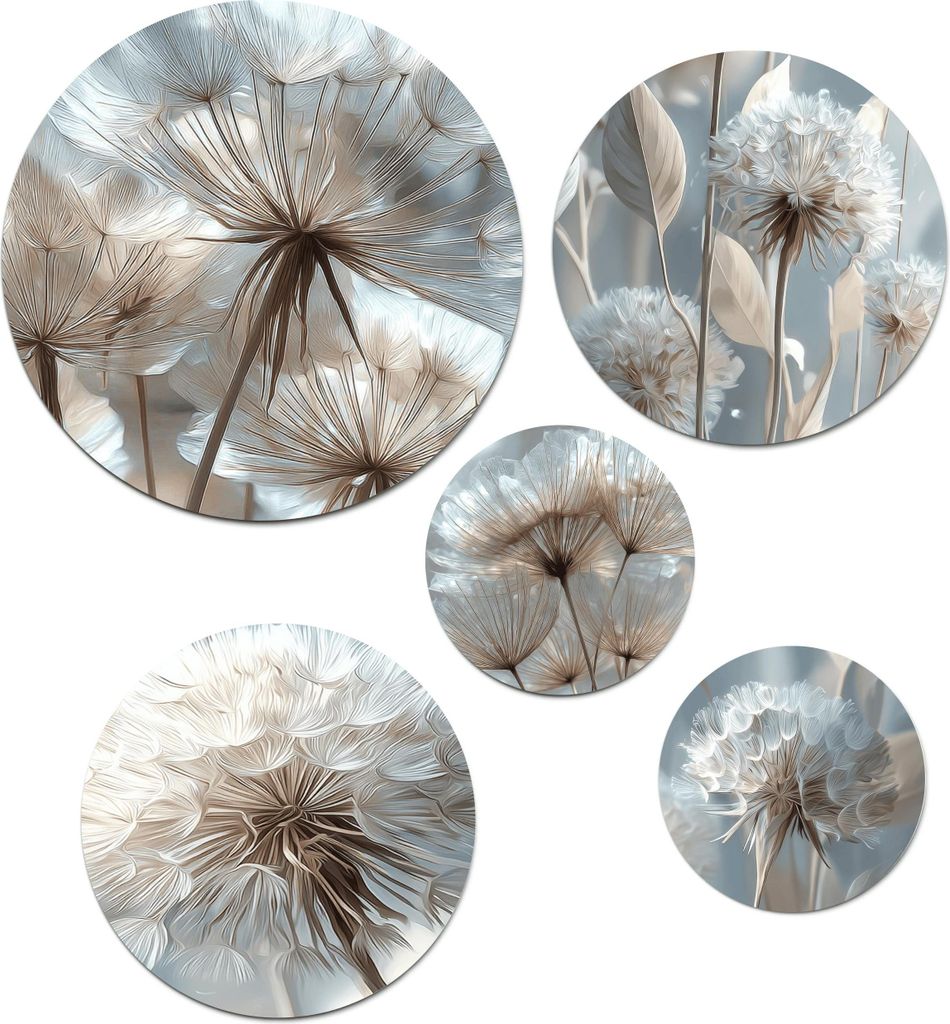 Bilder für die Wand Blaues Set für Schlafzimmer, Wohnzimmer Dandelions