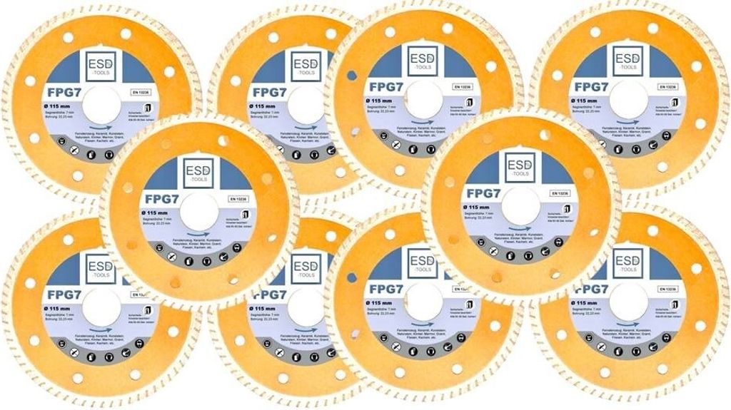 10x Diamanttrennscheibe FPG7 Fliese Premium - Ø 115 mm