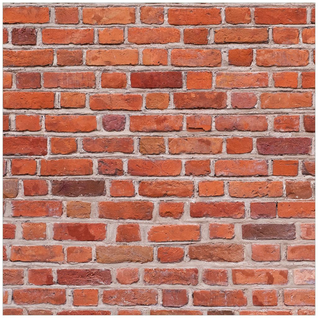 Wallario Möbeldesign / Aufkleber, geeignet für Ikea Lack Tisch - Rote Ziegelsteinwand - Backsteine in 55 x 55 cm