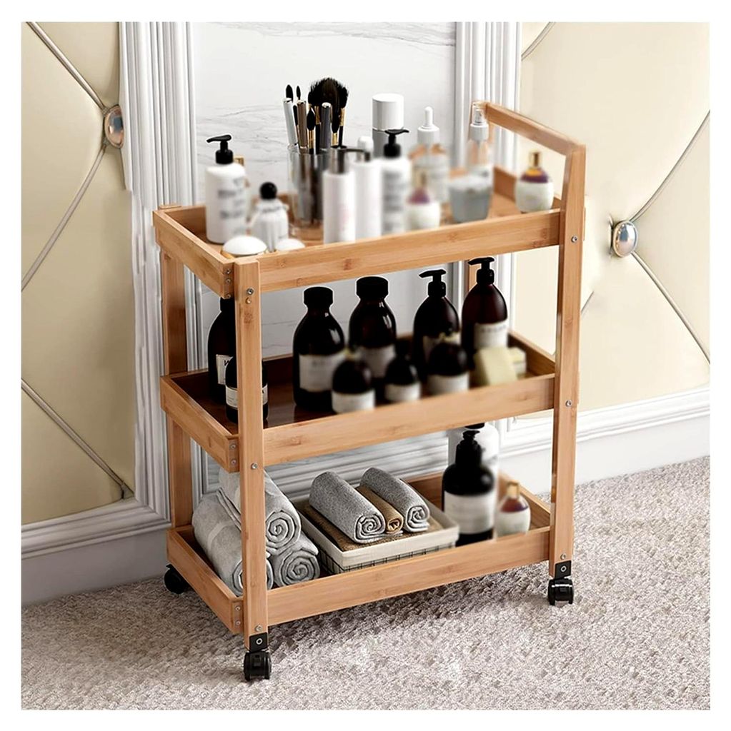 MDF-Küchenregal mit Rollen – Abnehmbares Regalsystem für Wohnzimmer, Schlafzimmer und Badezimmer