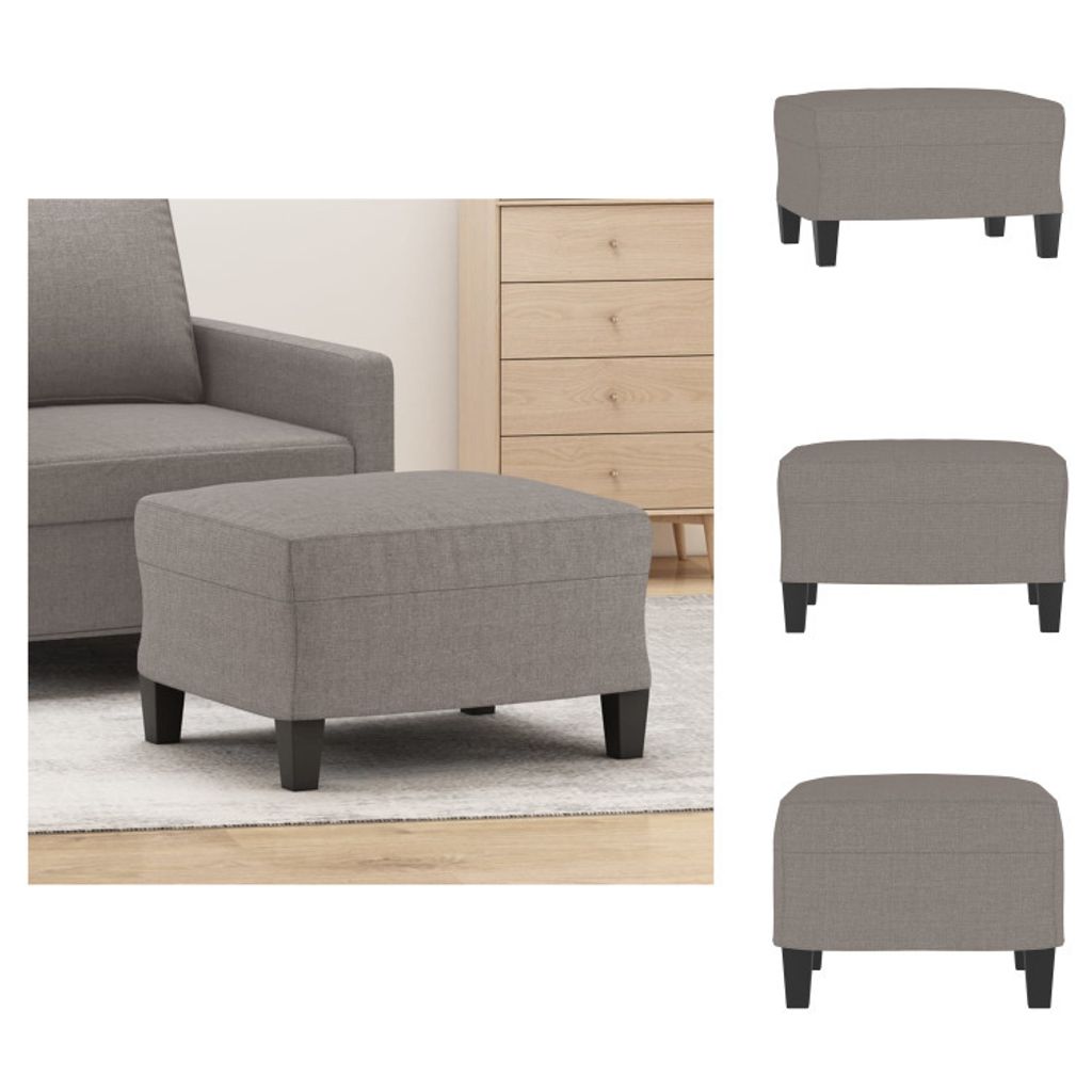 vidaXL Fußhocker Taupe 60x50x41 cm Stoff - Polsterhocker