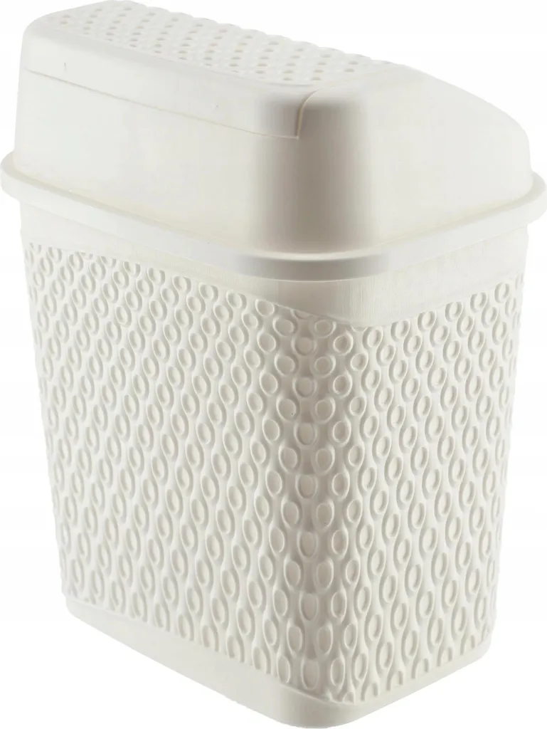 Petite poubelle blanche 6,2 litres avec couvercle swing amovible WC