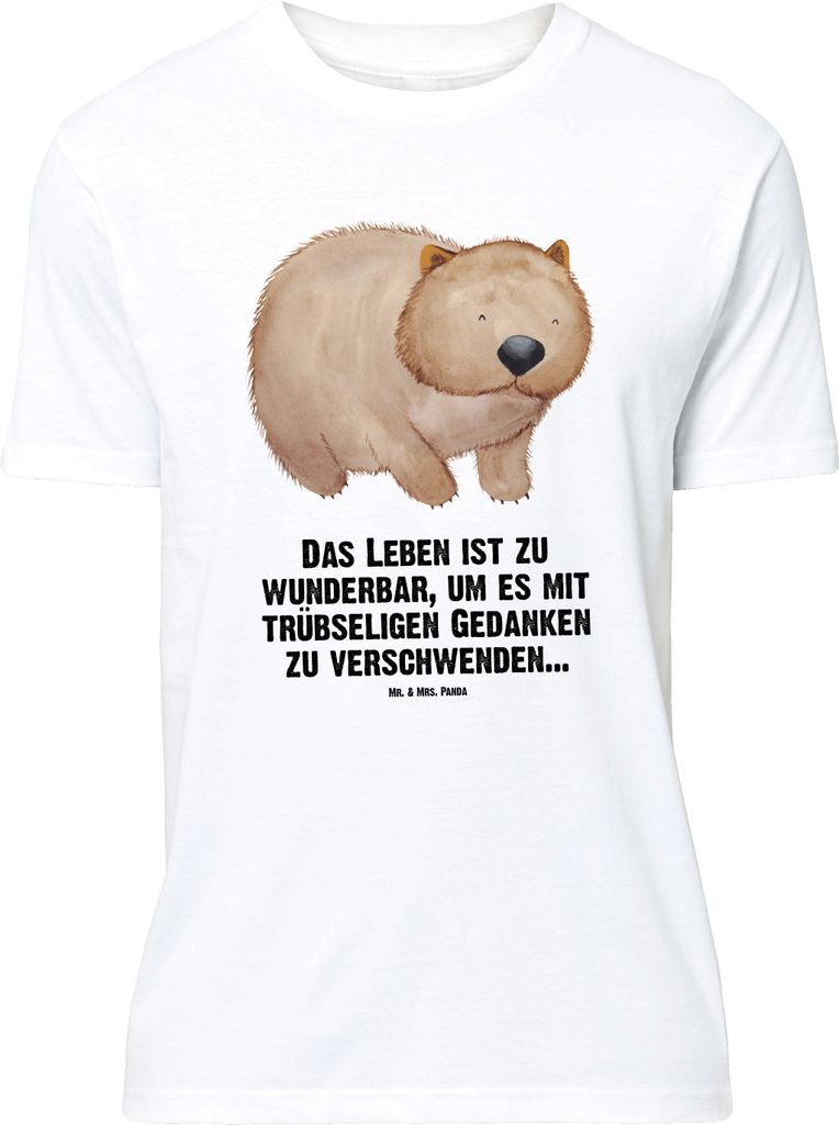 Mr. & Mrs. Panda Größe L T-Shirt Wombat - Weiß - Geschenk, Motivation, Spruch, Australien, Tshirt, Das Leben Ist schön, Lustige Sprüche, Shirt...