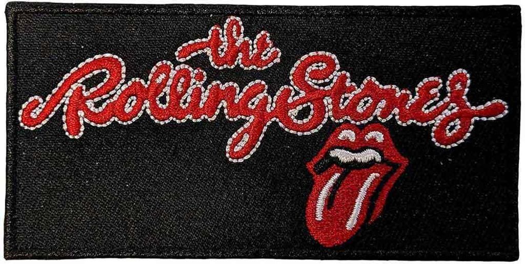 The Rolling Stones - Schrift - Aufnäher zum Aufbügeln, gewebter Stoff Logo RO10165 (Einheitsgröße) (Schwarz/Rot/Weiß)