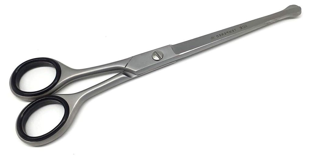 Hundeschere Fellschere mit abgerundeten Schneiden - ca. 16,5 cm lang - rostfreier Edelstahl - gerade oder gebogene Ausführung erhältlich (16,5 cm...