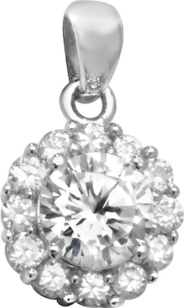 Pendentif argent fin 925 pour femme étincelant en zirconium de 19mm