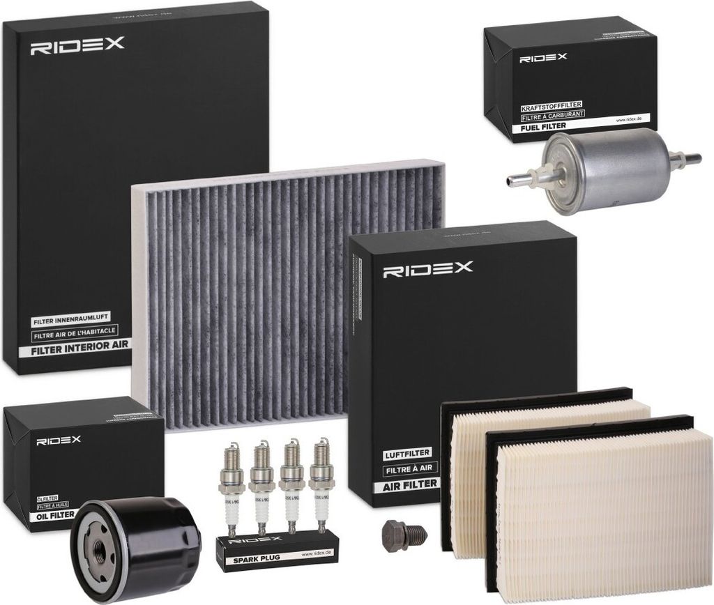 RIDEX Inspektionspaket Filterset für VW Lupo (6X1, 6E1) Polo Schrägheck (6N1) Polo Classic (6V2) Polo Variant (6V5) für SEAT AROSA (6H)