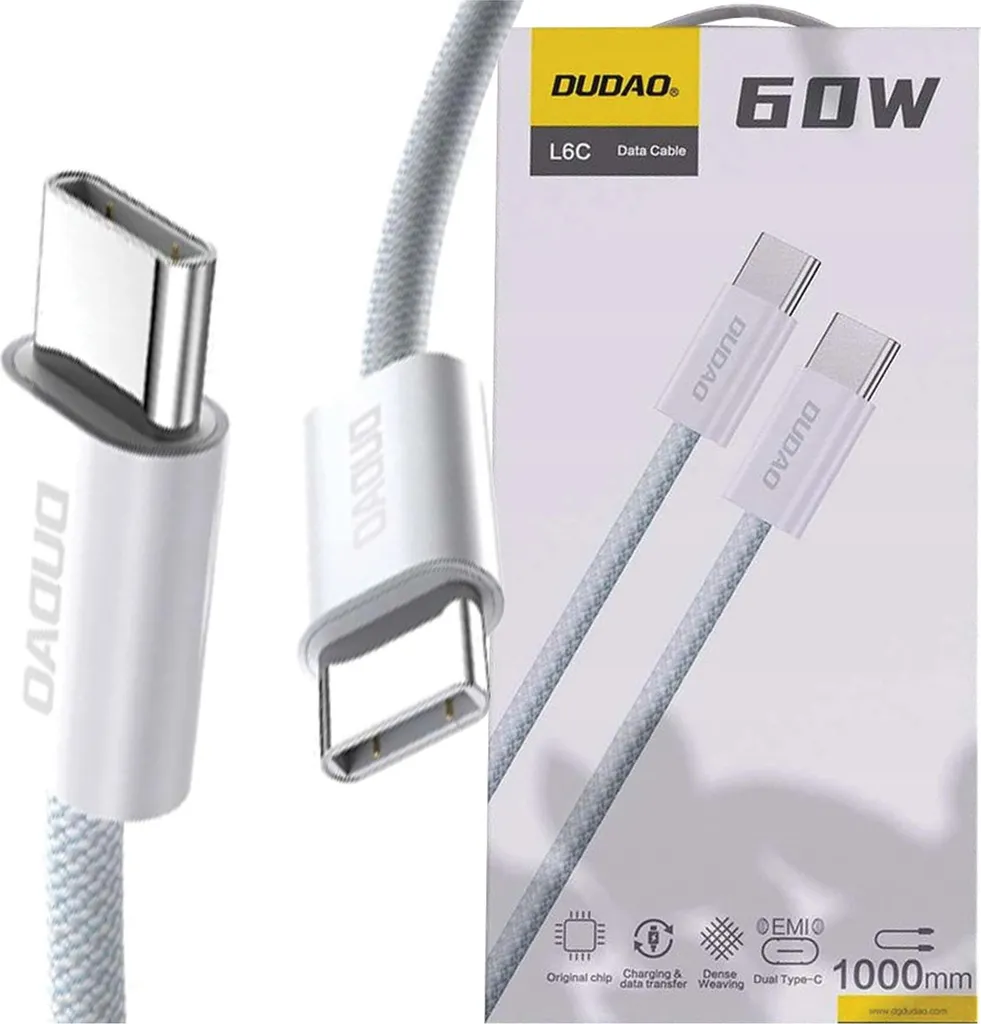 Dudao L6C USB-C a USB-C 2m | Cavo Dati e Ricarica 60W per Ufficio