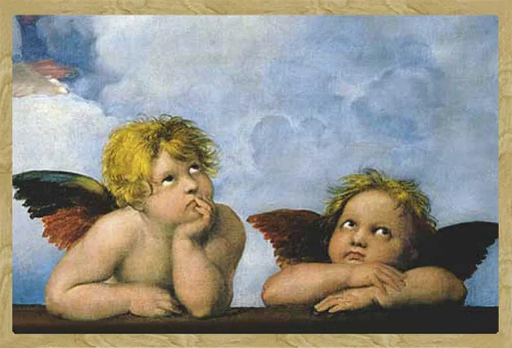 Set Cornice Shinsuke MDF Faggio + Poster Angeli Raffaello Sanzio