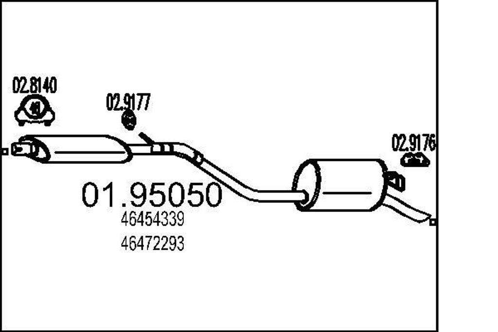 MTS 01.95050 Endschalldämpfer für FIAT PUNTO (176) Auspuff