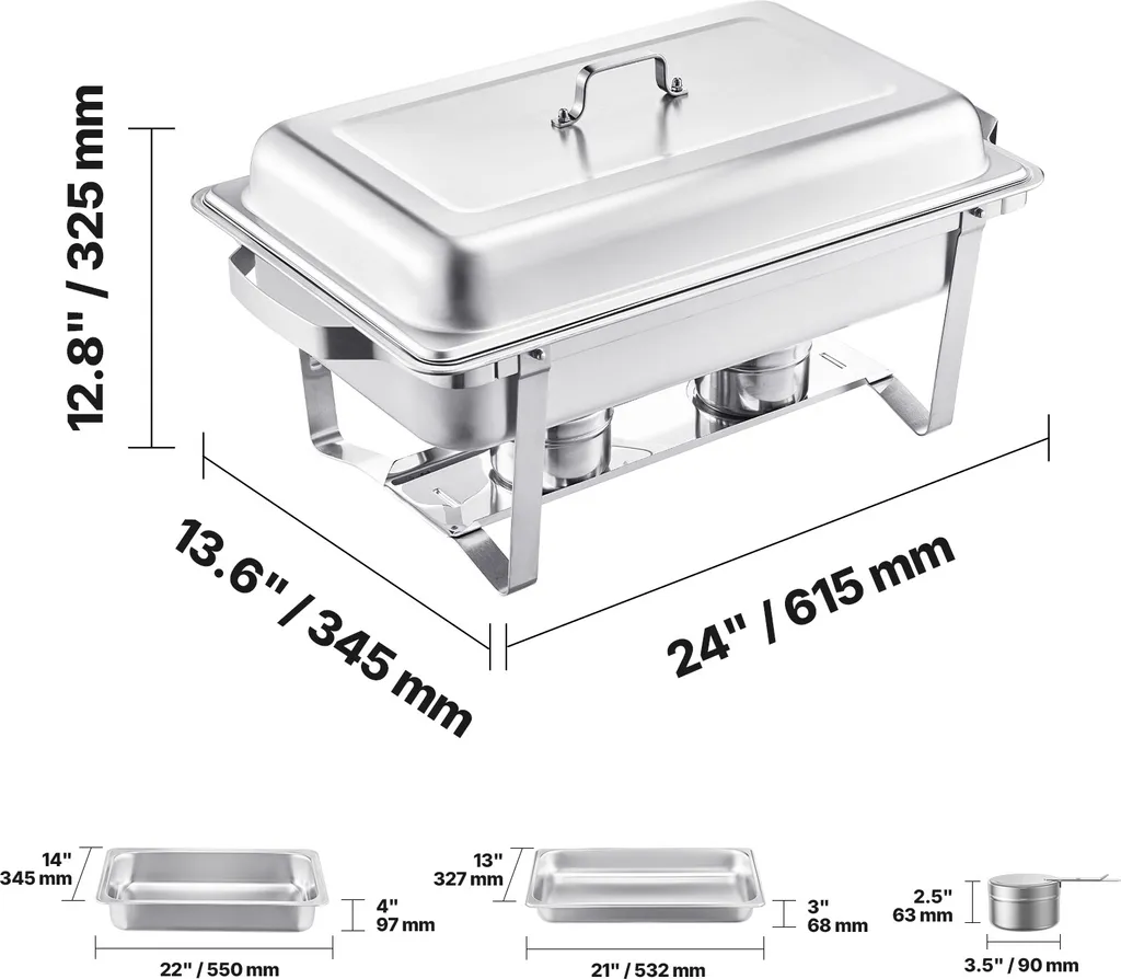 Analisi Set SucceBuy 8 Qt Chafing Dish 2 Pezzi Acciaio Inossidabile - 8