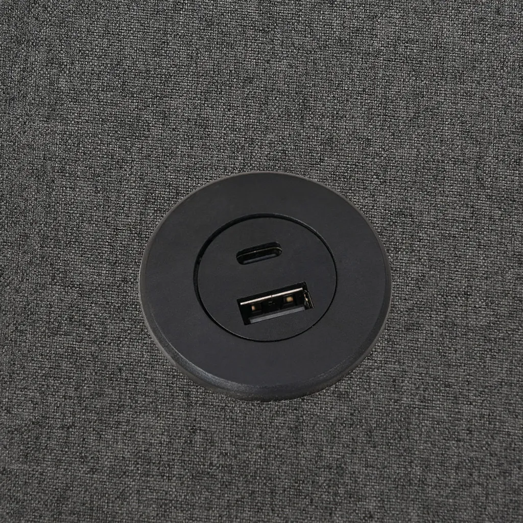 Lit 160x200 compact Gris avec USB-C pour optimiser les petits espaces