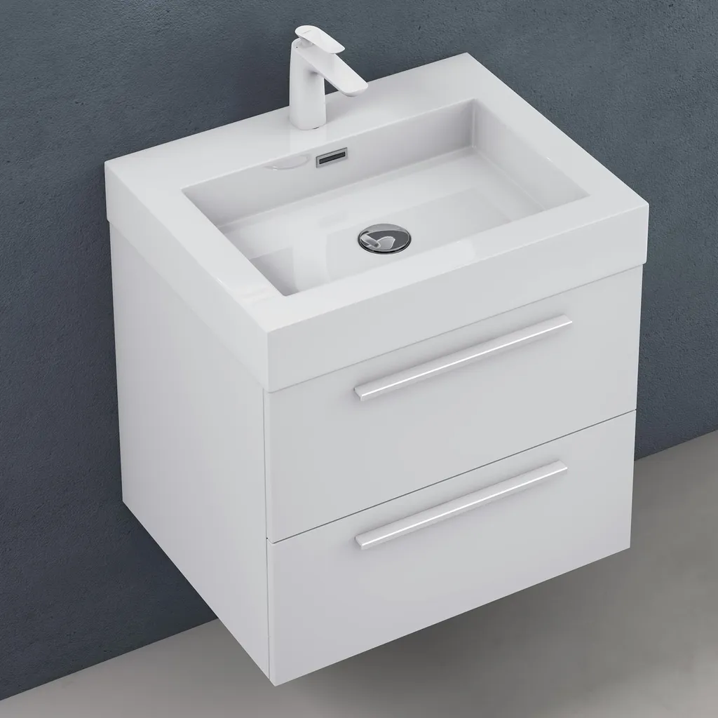 Gagnez de la Place en Salle de Bain avec ce Meuble de 60 cm Blanc Mat