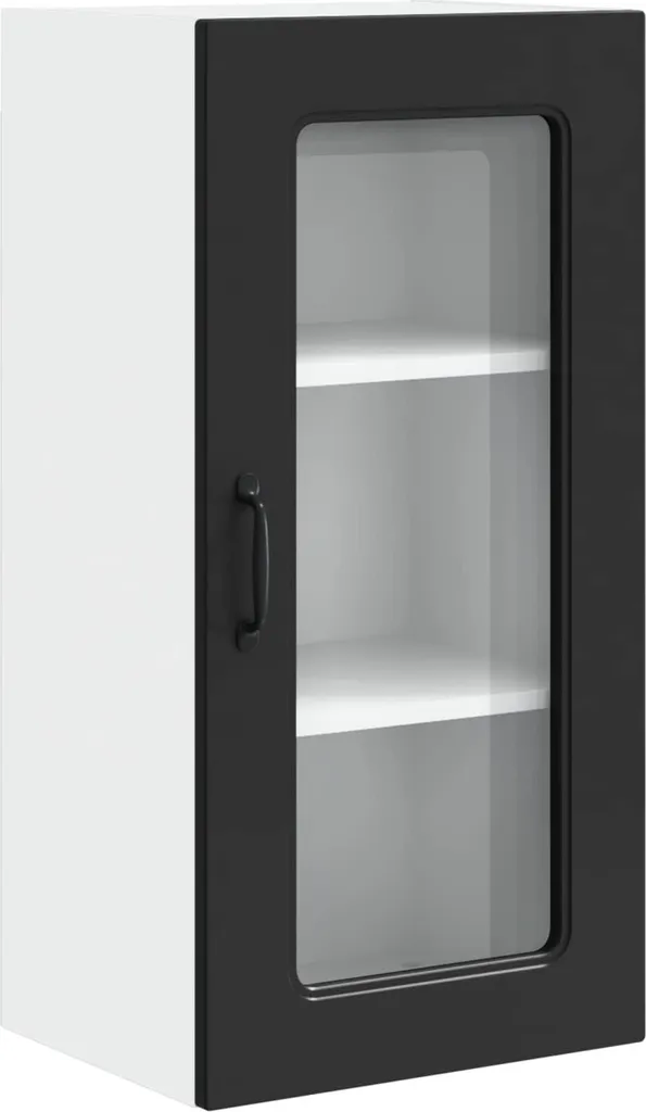 Mobile Cucina Nero 40x31x80 cm Kalmar - Credenza Salvaspazio in Legno