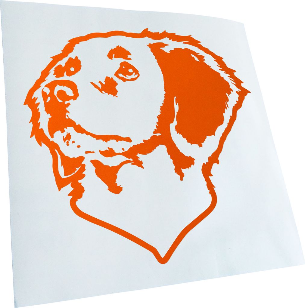 Kiwistar - Autoaufkleber - Brittany Hund - Orange - 40x36cm - Aufkleber für Auto, Laptop, Fahrrad, LKW, Motorrad mehrfarbig JDM Decal Racing