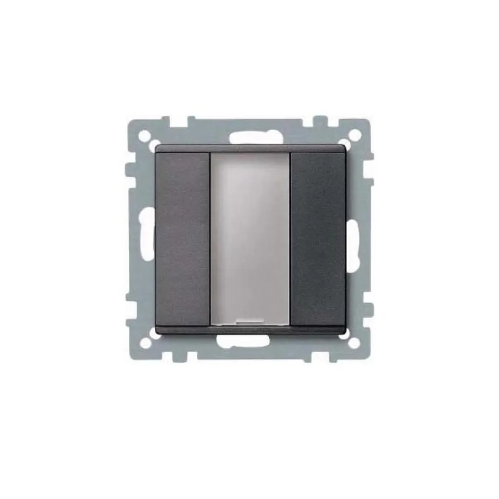 Bouton-poussoir simple plus anthracite Système M Schneider MTN4316-0314