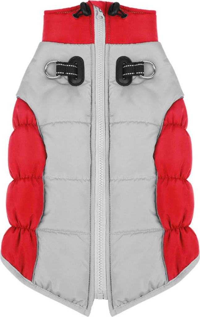 Reflektierender Hundewintermantel, 2-beiniger hoher Kragen, Schneeschutz, verstellbarer Hals, glatter Reißverschluss, Hundejacke