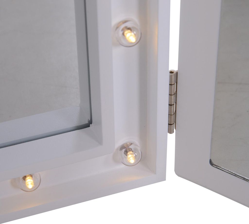 Lustro kosmetyczne HOMCOM, 16 lusterek LED, wolnostojące, Zdjęcie produktu 