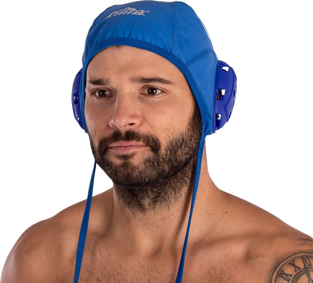 Set mit 13 Einheiten Basic-Junior-Wasserballkappen in Blau