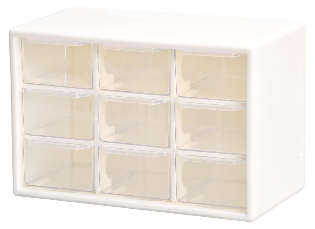 Aufbewahrungsbox aus Kunststoff mit 9 Schubladen, Sortierbox 18x12x10 cm, Kleinteile-Organizer für Zuhause, Werkstatt oder Büro, geeignet zur Auf...