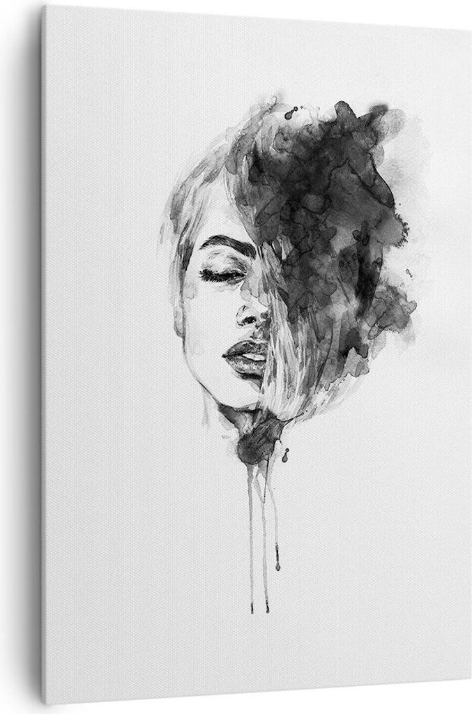 Bild auf Leinwand - Leinwandbild - Einteilig - Frau Gesicht Abstraktion - 70x100cm - Wand Bild - Wanddeko - Wandbilder - Leinwanddruck - Wanddekora...