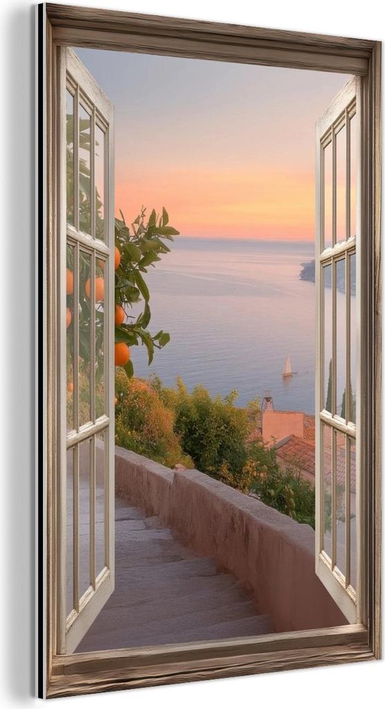 MuchoWow Wanddekoration Metall Metallbild Wandkunst 100x150 cm Durchblick - Ausblicke - See - Landschaft MuchoWow Aluminium Gemälde - Bild