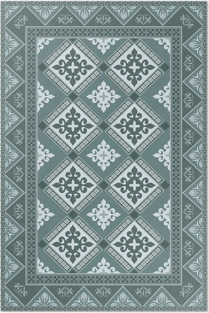 Geometrie und Ornamente dekoratives Mosaik – Vinyl Fußmatte – 100x150 cm – Rutschfest, Pflegeleicht & Langlebig