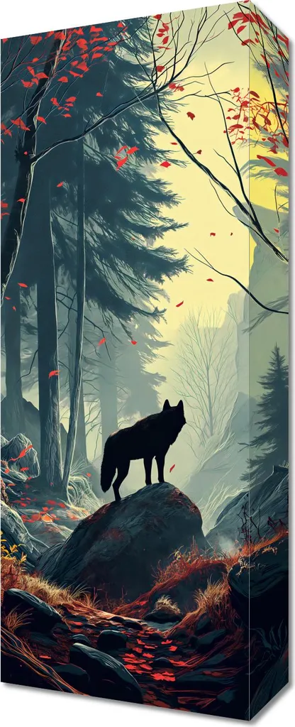 Quadro su Tela Echi della Foresta 20x50 - Atmosfera e Mistero