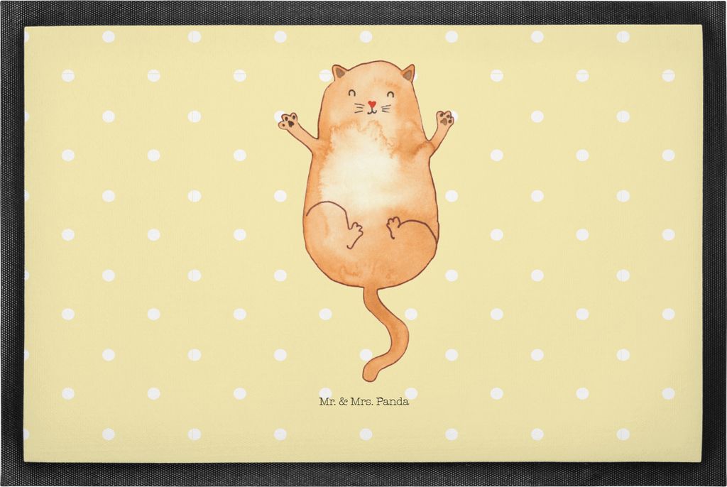 Mr. & Mrs. Panda Schmutzmatte Katze Umarmen 50 x 75 cm - Gelb Pastell - Geschenk, Beste Freunde, Schmutzfänger, fußmatte, Gummimatte, Katzen, abs...