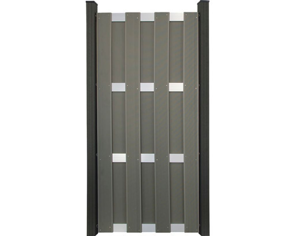Zaun Teilelement GroJa Merano vormontiert ohne Pfosten 84,30 x 180 cm grau