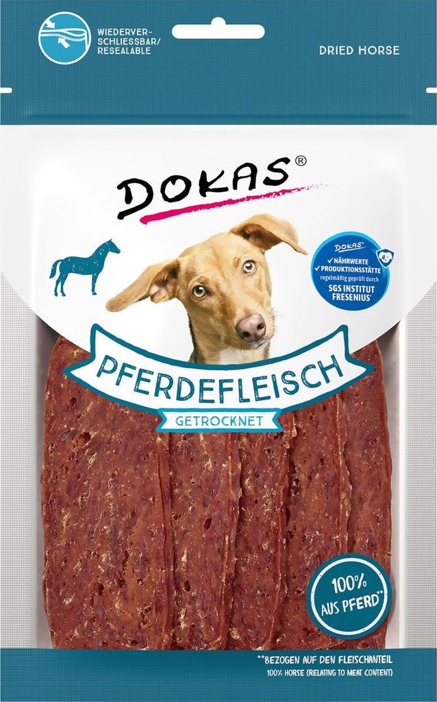 Dokas Dog Snack Pferdefleisch getrocknet 60g Produktbild 
