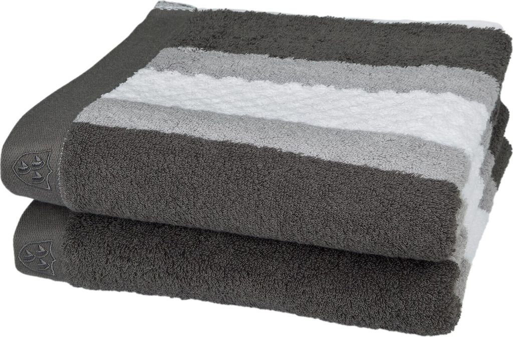 Ross Walk-Frottier Handtücher Harmony Streifenfond Handtuch 50x100 cm graphit