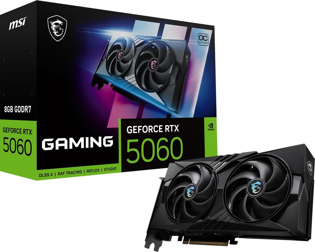 MSI GeForce RTX 5060 Gaming OC Grafikkarte 8GB GDDR7 NVIDIA Produktbild 