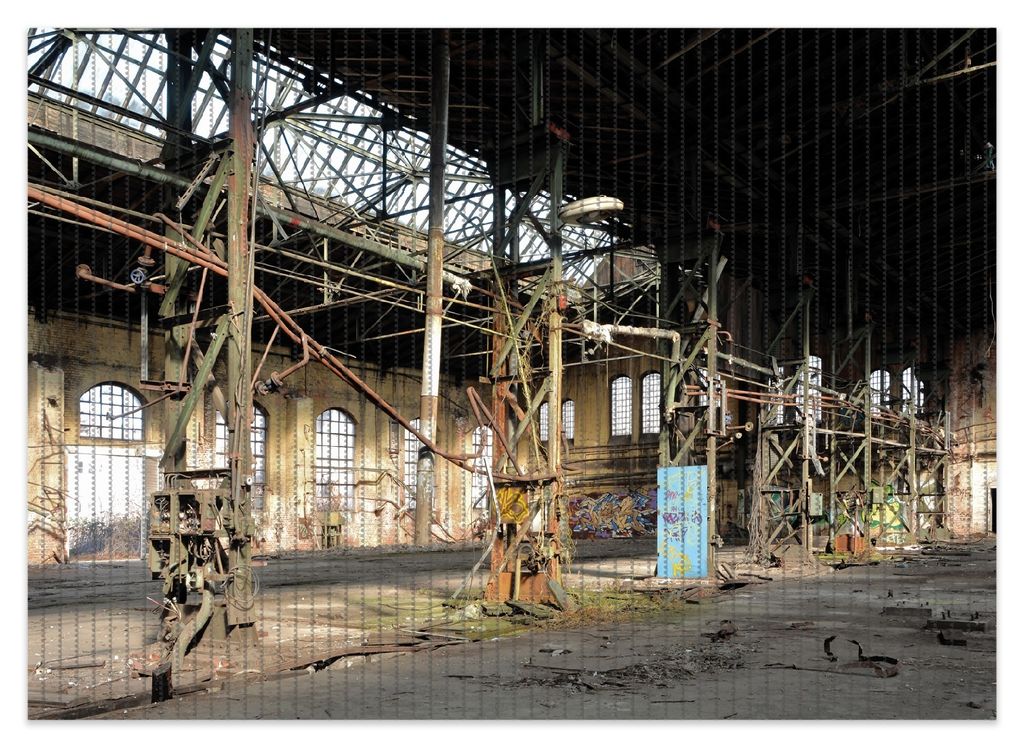 Wallario Duschmatte Antirutschmatte Badmatte Fußmatte Verlassene Industriehalle - Alte Fabrik, Größe ca. 70 x 50 cm