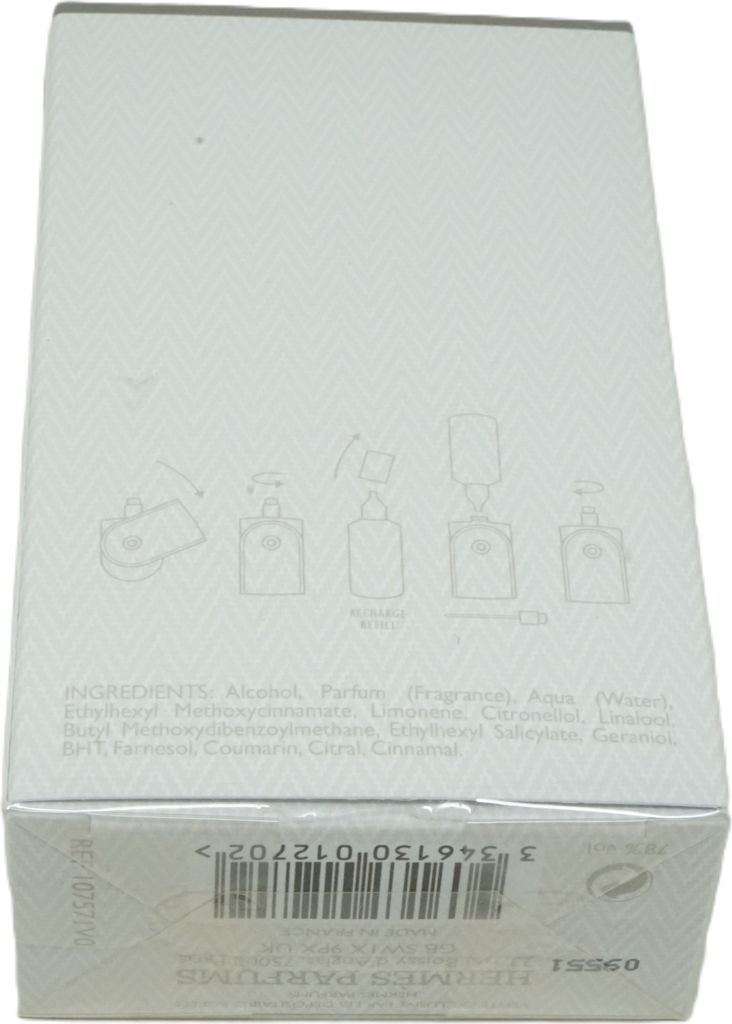 The image shows the side and bottom of a white product box with line drawings and text.