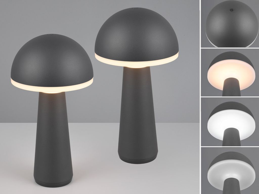 2er Set Akku Outdoor LED Tischlampen ohne Kabel, dimmbare Tischleuchte kabellos