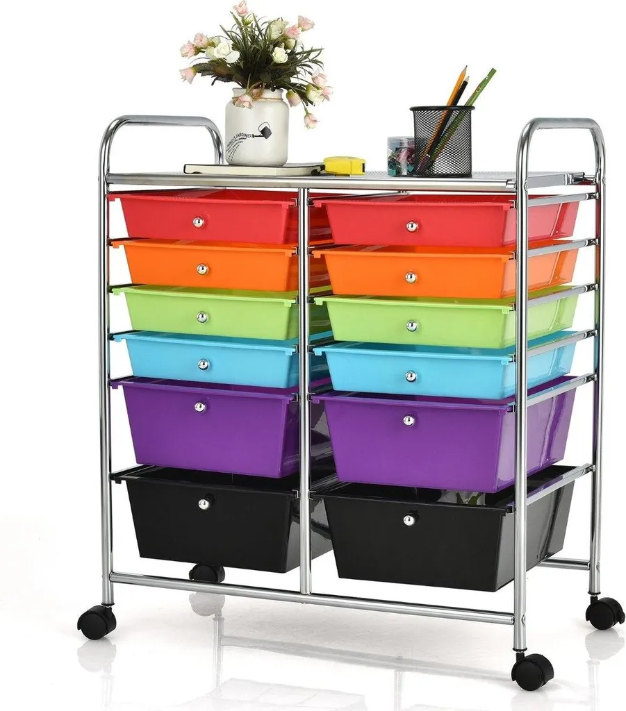 Carrello Professionale 12 Cassetti Metallo | Organizer Mobile per Ufficio