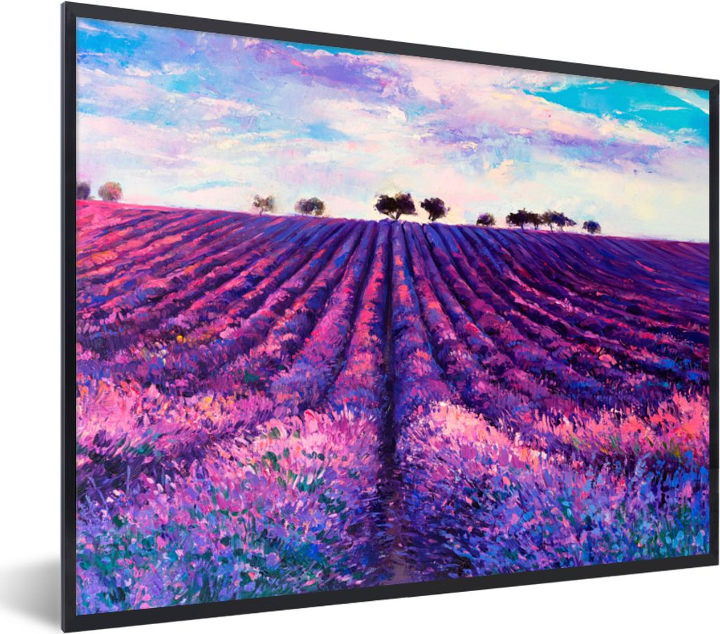MuchoWow® Gerahmtes Poster Ölfarbe - Malerei - Blumen 80x60 Produktbild 