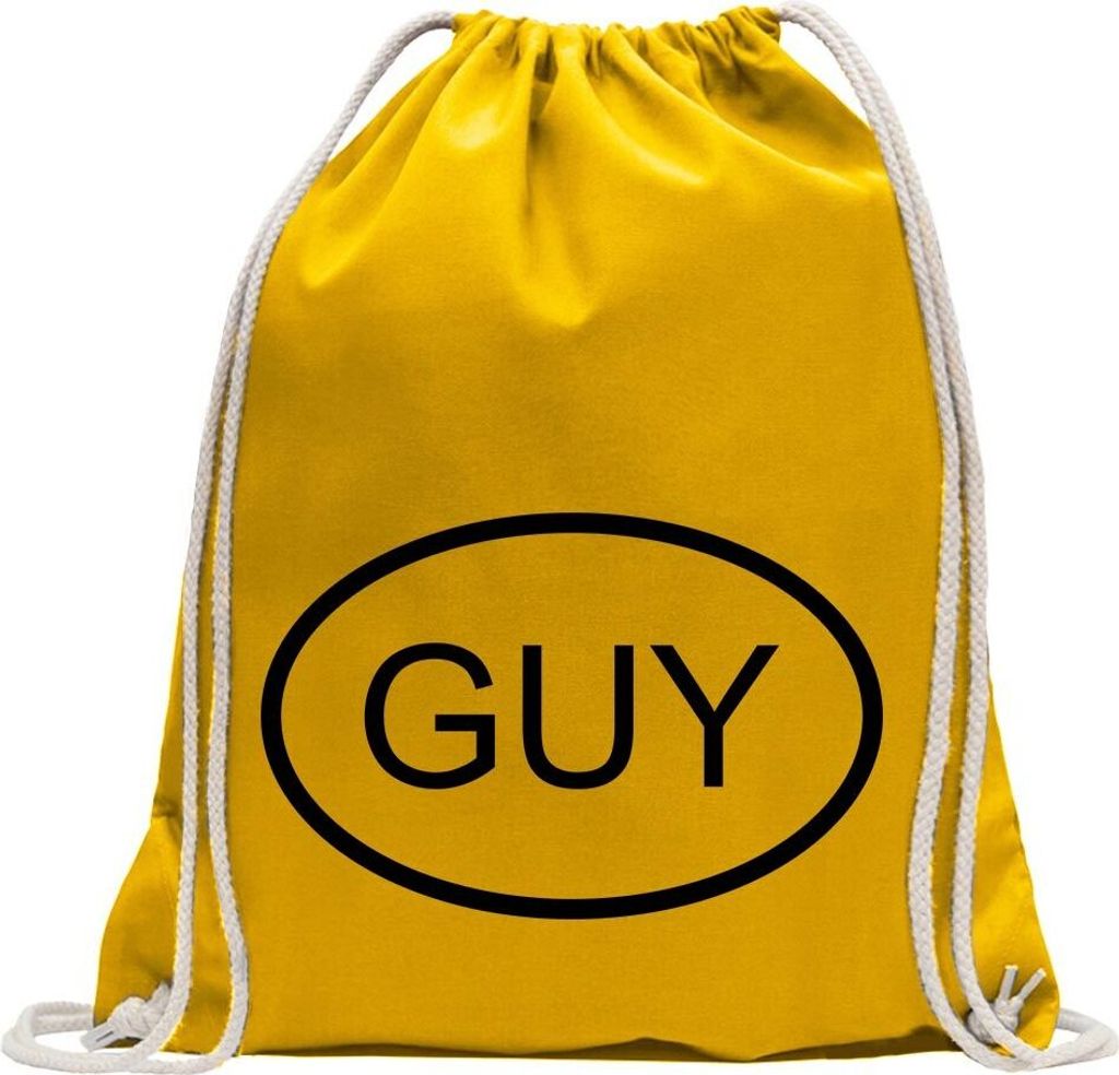 Kiwistar - Turnbeutel - gelb - Guyana GUY - Fun Rucksack Sport Beutel Gymsack Baumwolle mit Ziehgurt