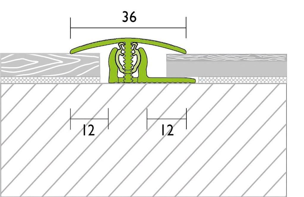 PROLINE Edelstahl 2 Meter Übergangsprofil, PROVARIOclip Universal Bodenprofil, Einrastsystem mit Drehgelenktechnik, Ohne Sichtbare Verschraubung, ...